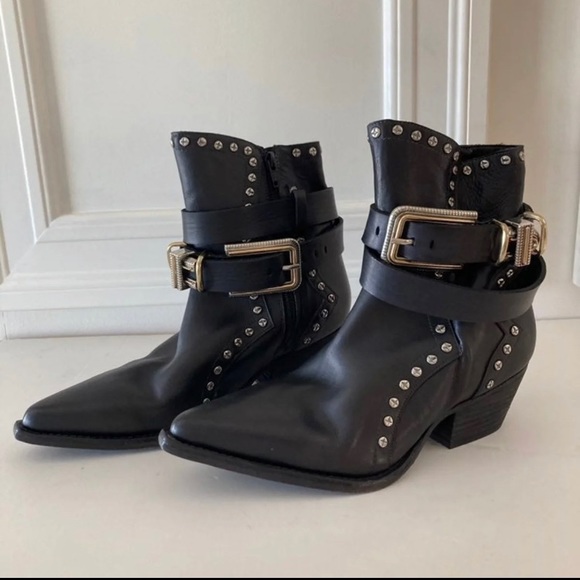 Free People Black Backstage Booties - Picture 2 of 4